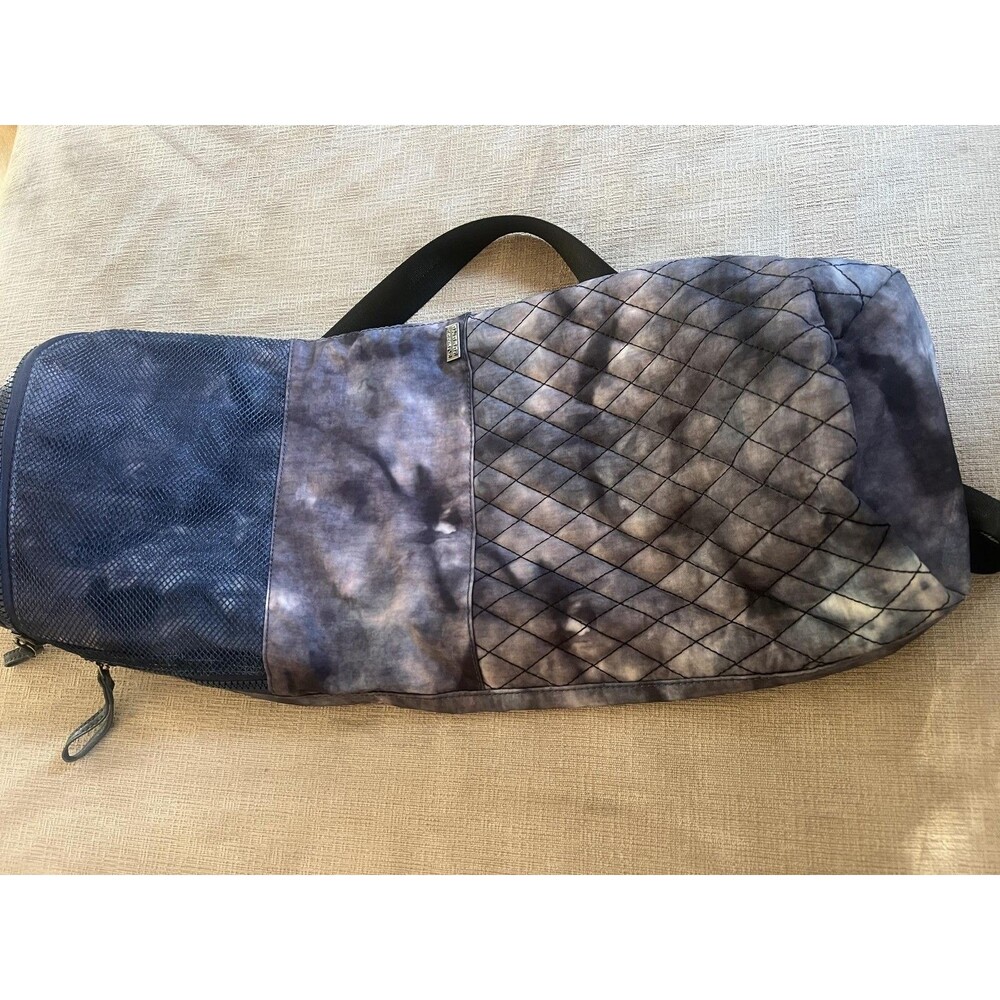 Sol And Selene Yoga Mat Bag Medium Blue Quilted Zip Adjustable Strap Carrier